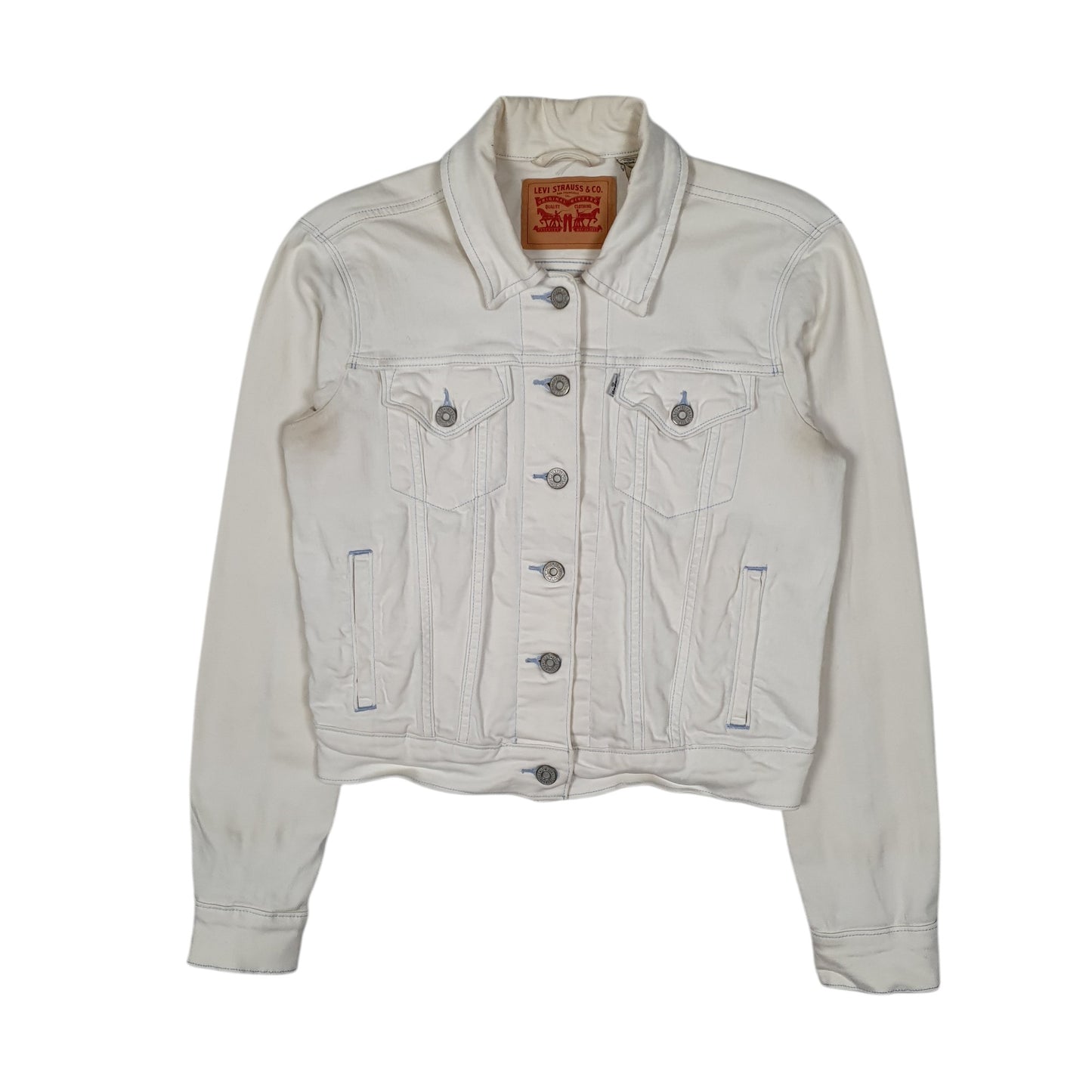 Mens White Levis Type 3 Trucker  Coat