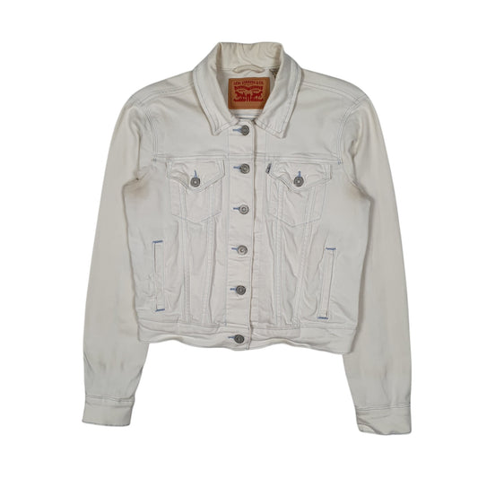 Mens White Levis Type 3 Trucker  Coat