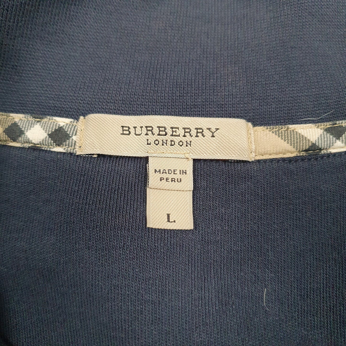 Mens Navy Burberry  Quarter Zip Jumper