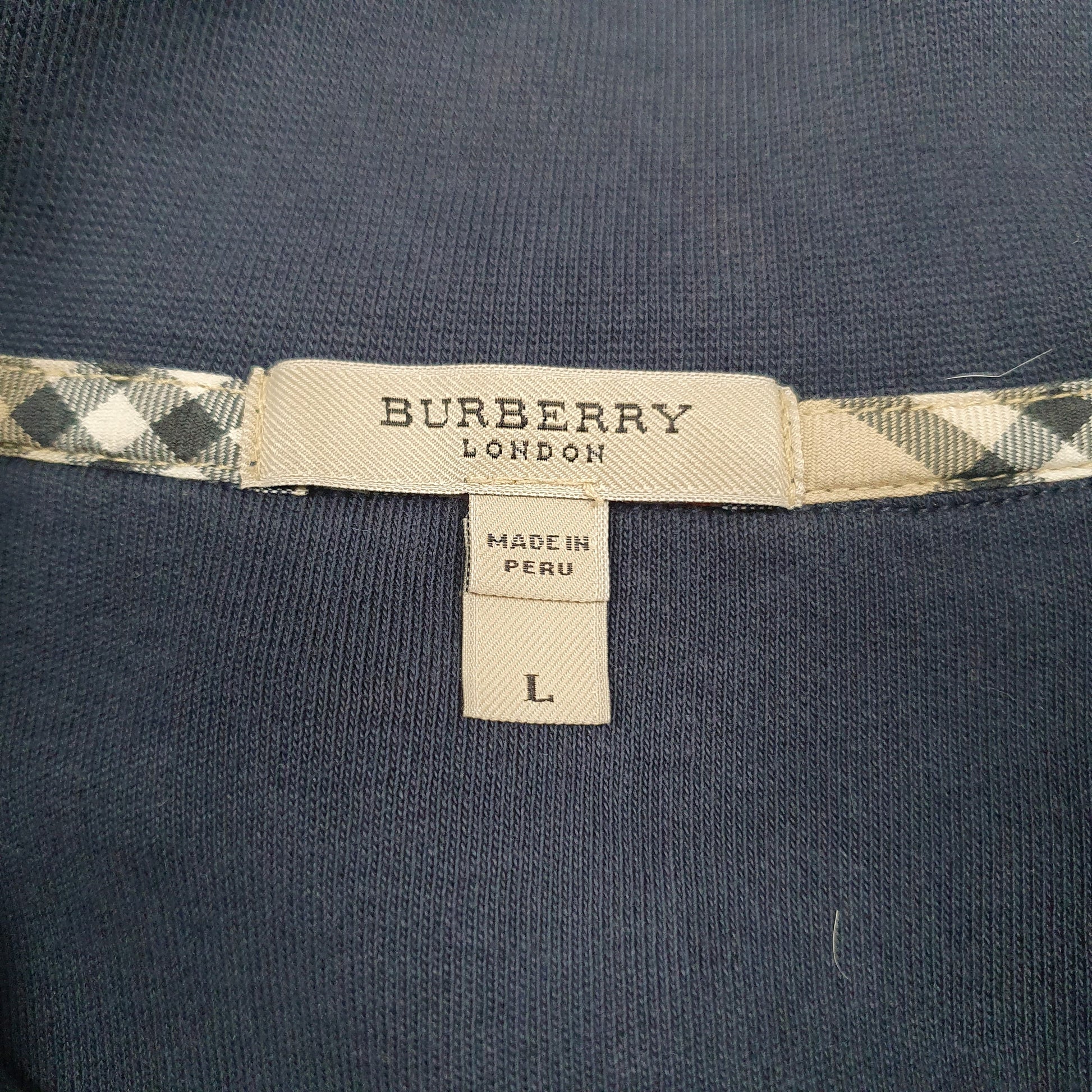 Mens Navy Burberry  Quarter Zip Jumper