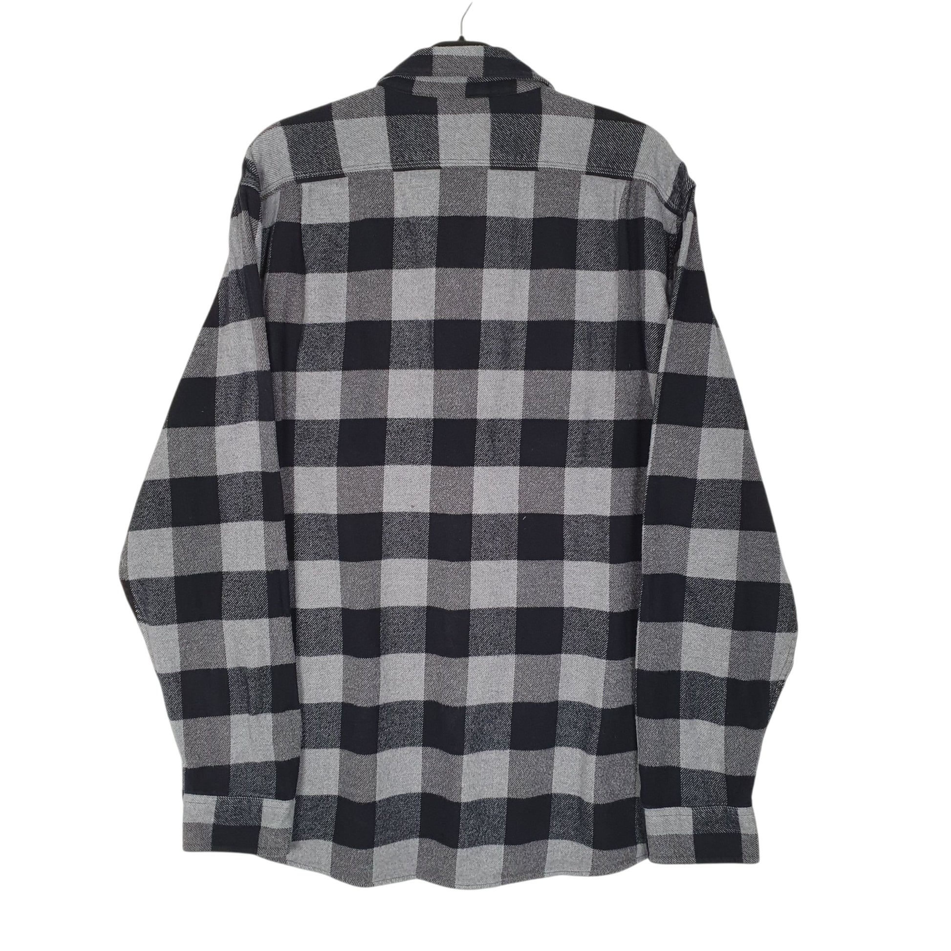 Mens Grey L.L.Bean Heavy Plaid Flannel  Shirt