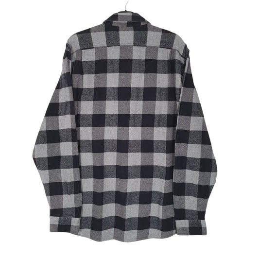 Mens Grey L.L.Bean Heavy Plaid Flannel  Shirt