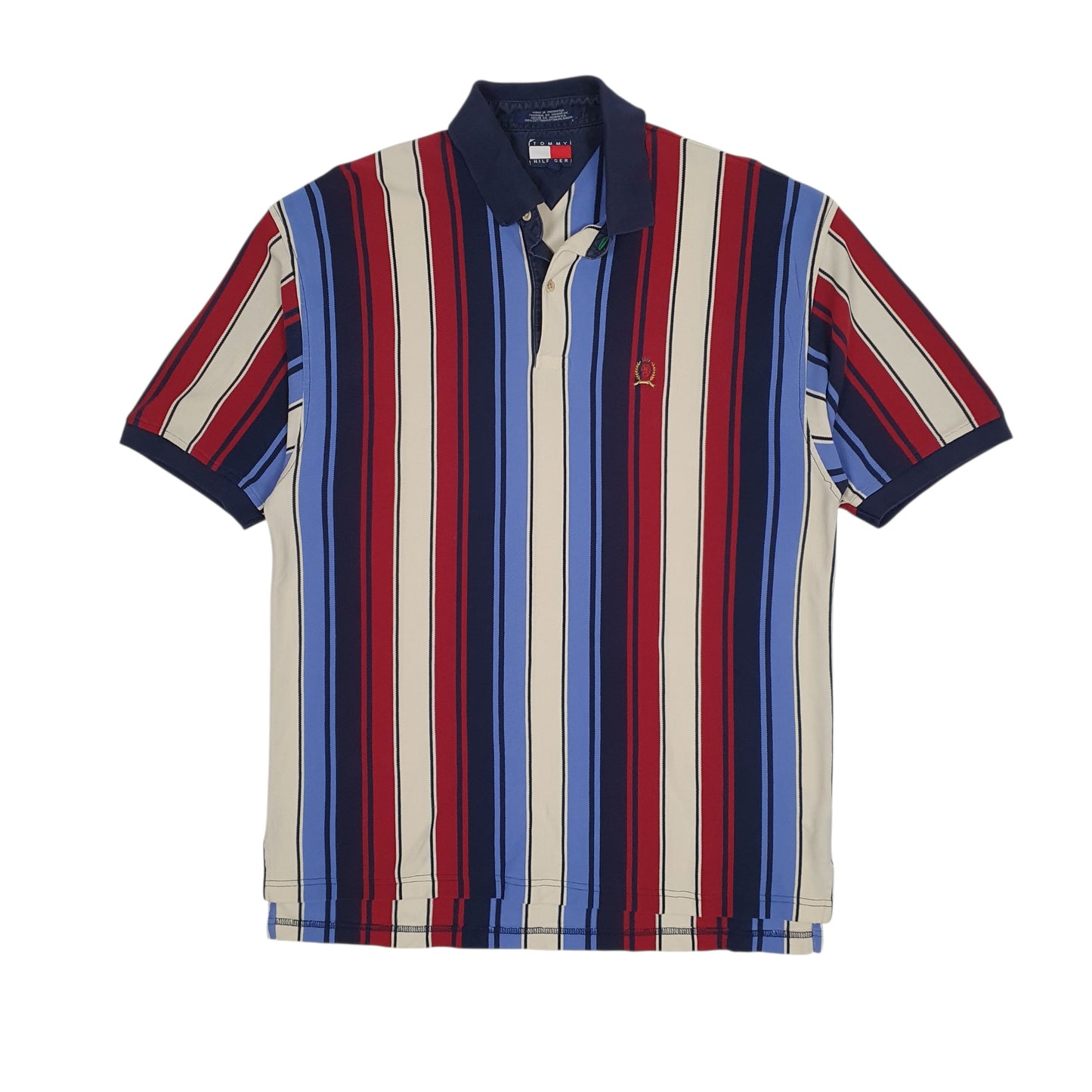 Mens Navy Tommy Hilfiger Vintage 90s Short Sleeve Polo Shirt