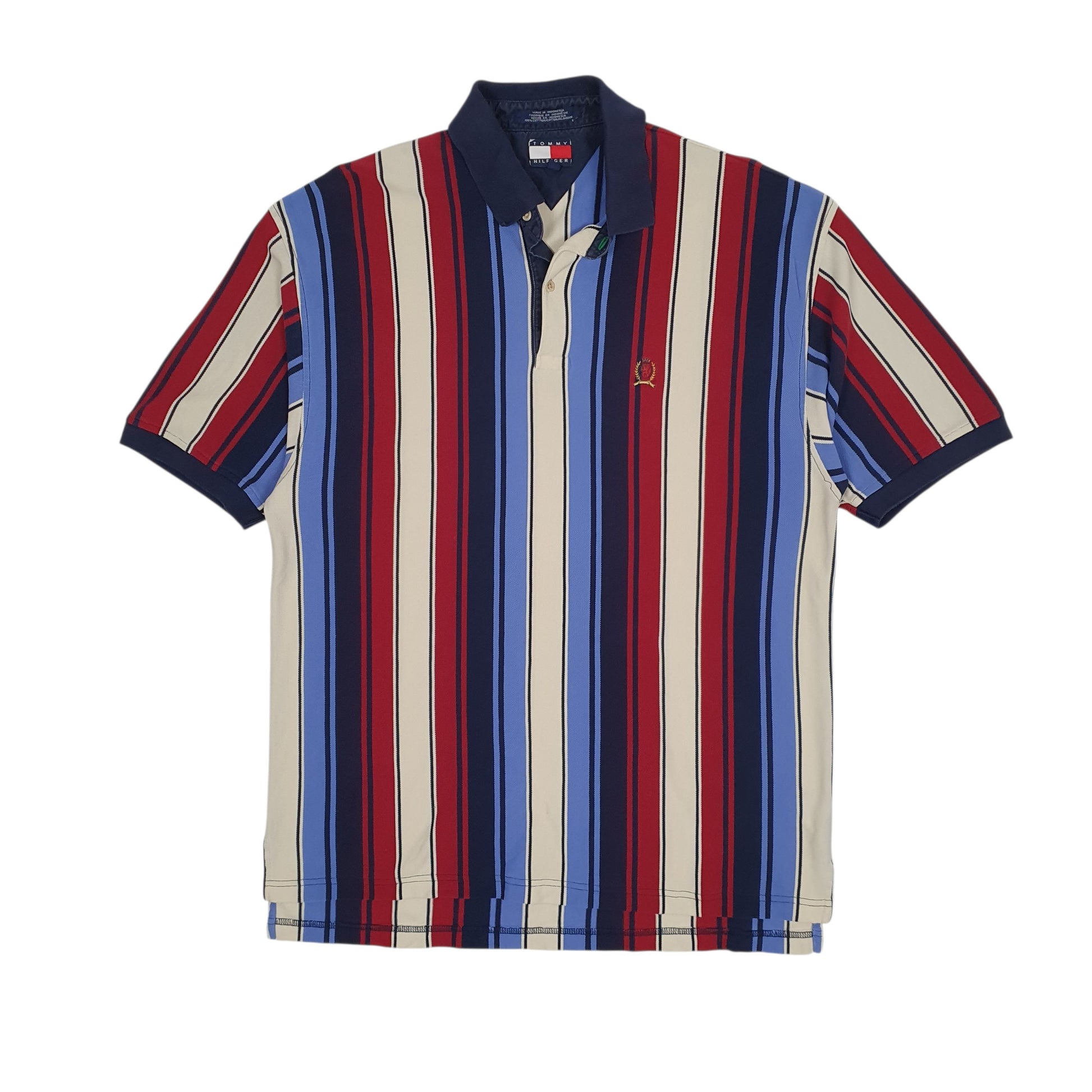 Mens Navy Tommy Hilfiger Vintage 90s Short Sleeve Polo Shirt