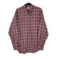 Mens Burgundy L.L.Bean Scotch Plaid Flannel Long Sleeve Shirt