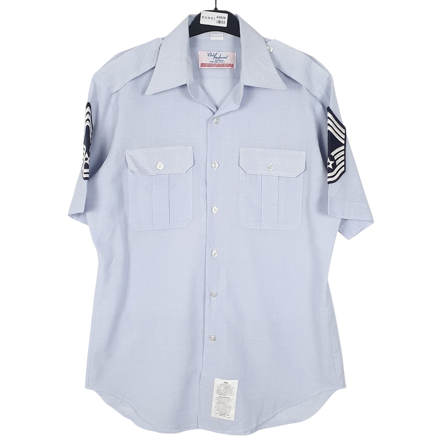 Mens Blue Cali Fashions US Air force Made In USA Short Sleeve Shirt