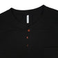 Mens Black Taohuadao Henley  T Shirt