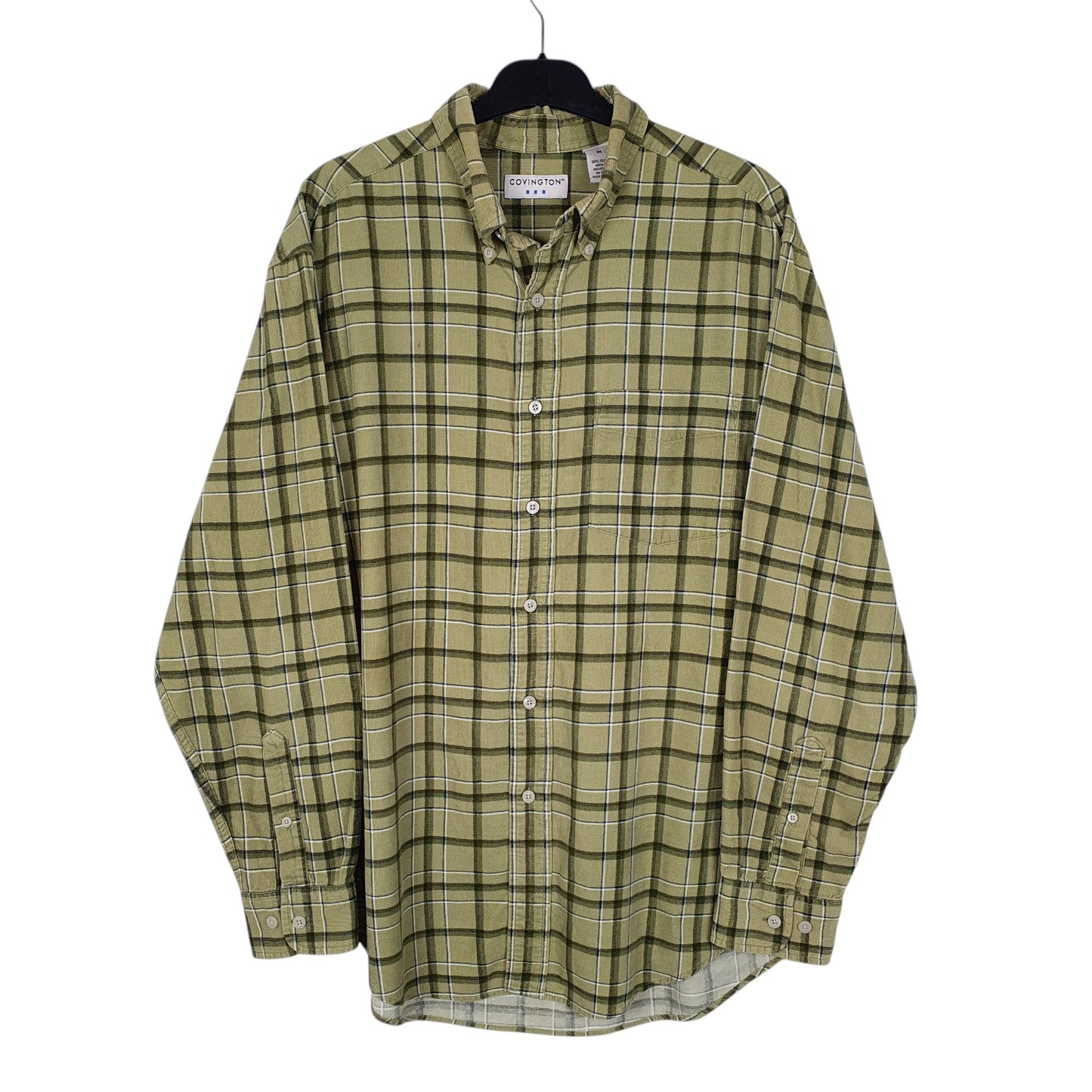 Mens Green Covington Corduroy Long Sleeve Shirt
