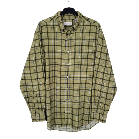 Mens Green Covington Corduroy Long Sleeve Shirt