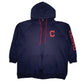 Womens Navy MLB Cleveland Indians Baseball Hoodie Full Zip Jumper