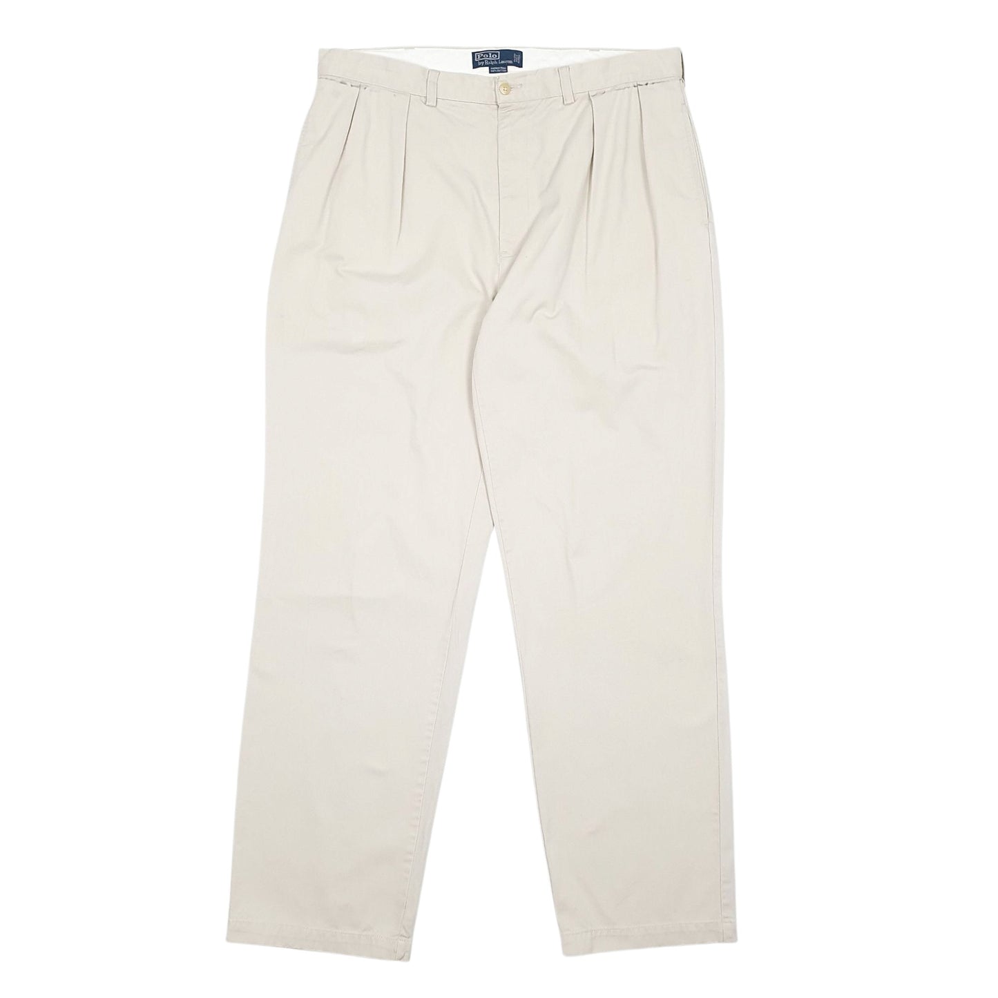 Mens Beige Polo Ralph Lauren Pleated Andrew Pant Chino Trousers