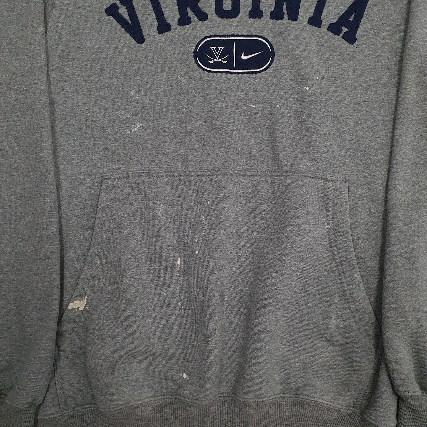 Mens Grey Nike Vintage 00s Virginia Hoodie Jumper