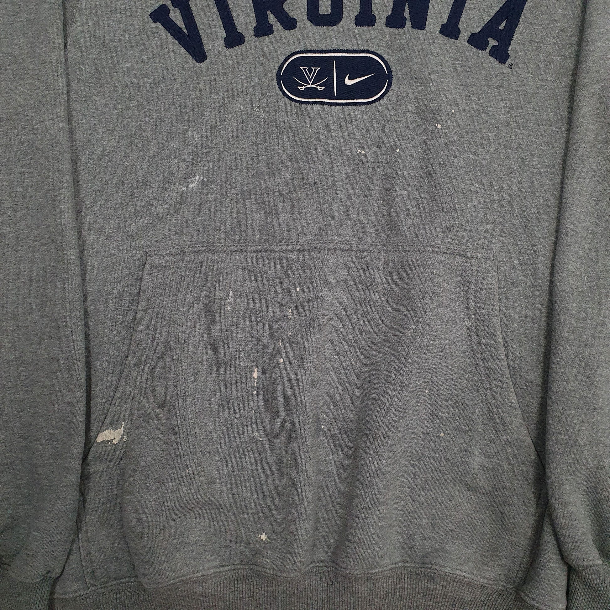 Mens Grey Nike Vintage 00s Virginia Hoodie Jumper