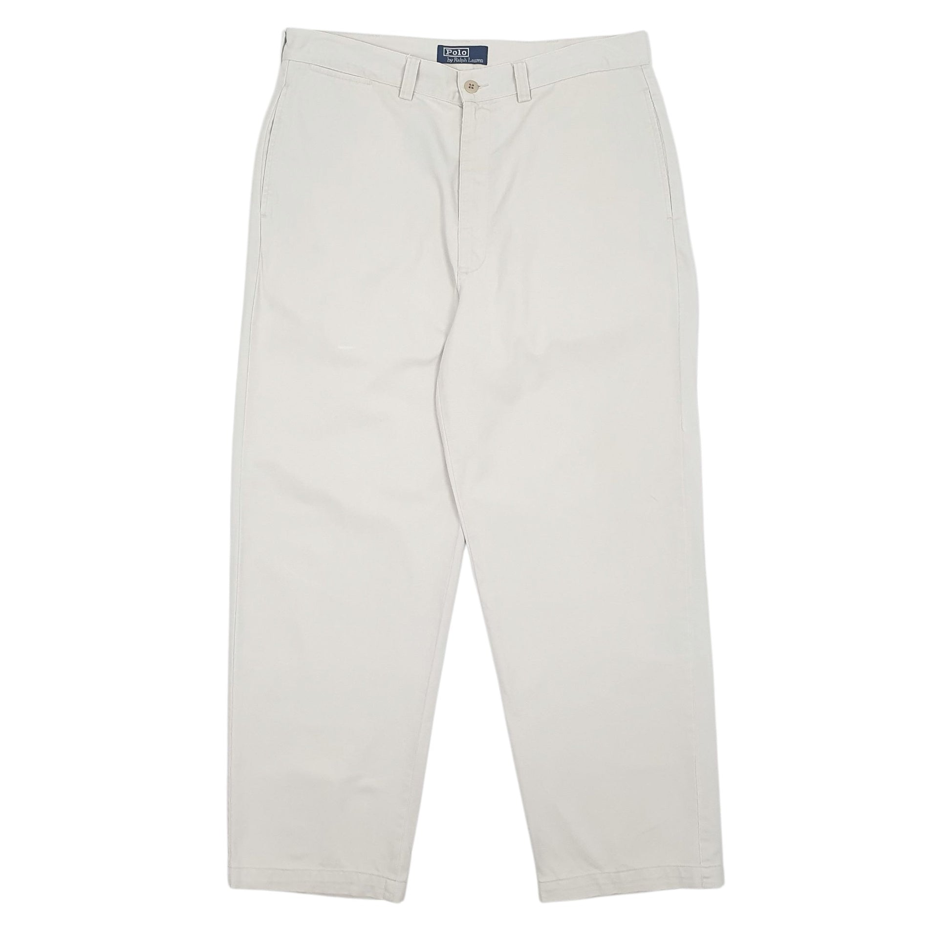 Mens Cream Polo Ralph Lauren Philip Pant Vintage 90s Chino Trousers