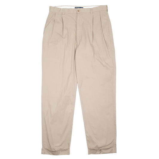 Mens Beige Polo Ralph Lauren Hammond Pant Pleated Chino Trousers