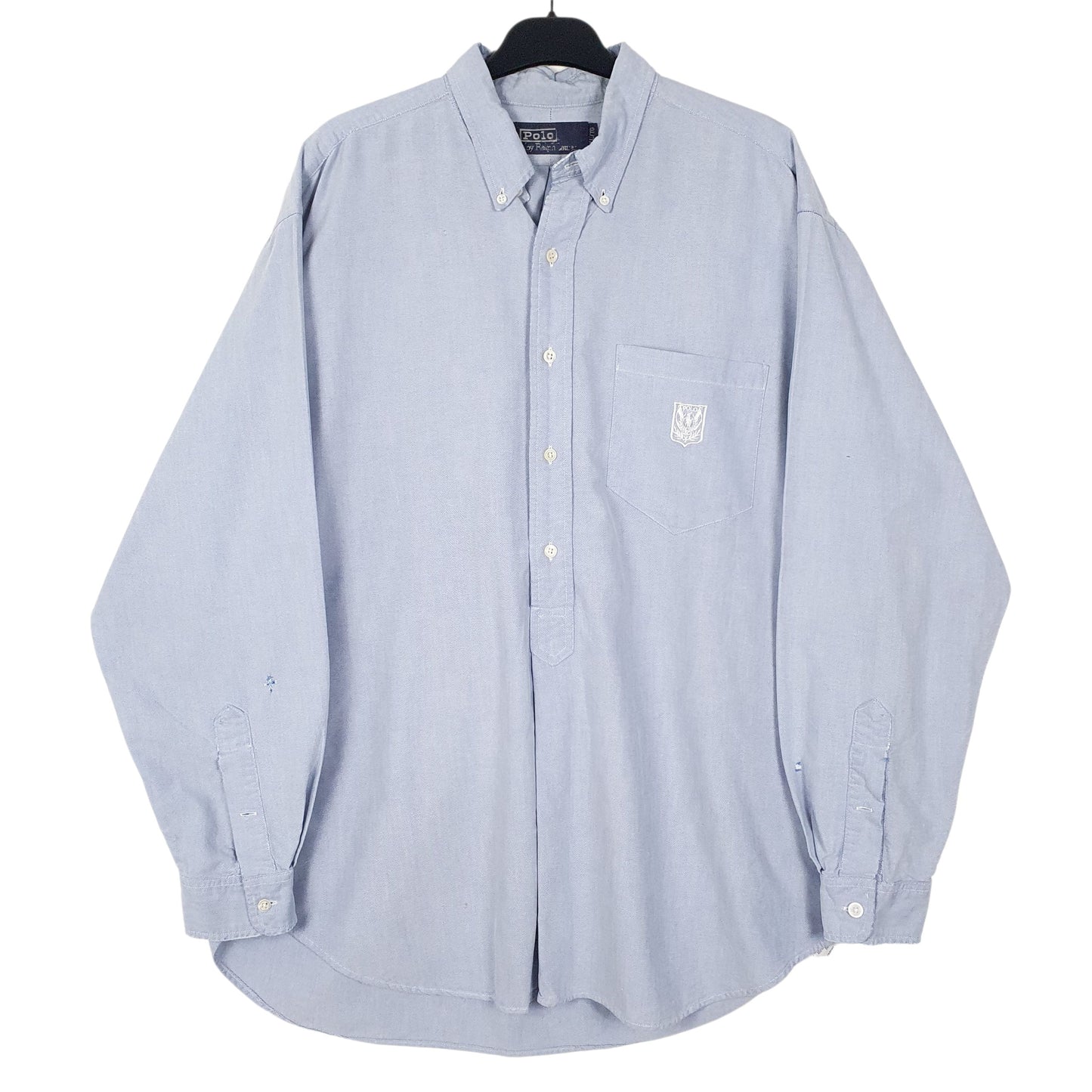 Mens Blue Polo Ralph Lauren Vintage Pullover Long Sleeve Shirt