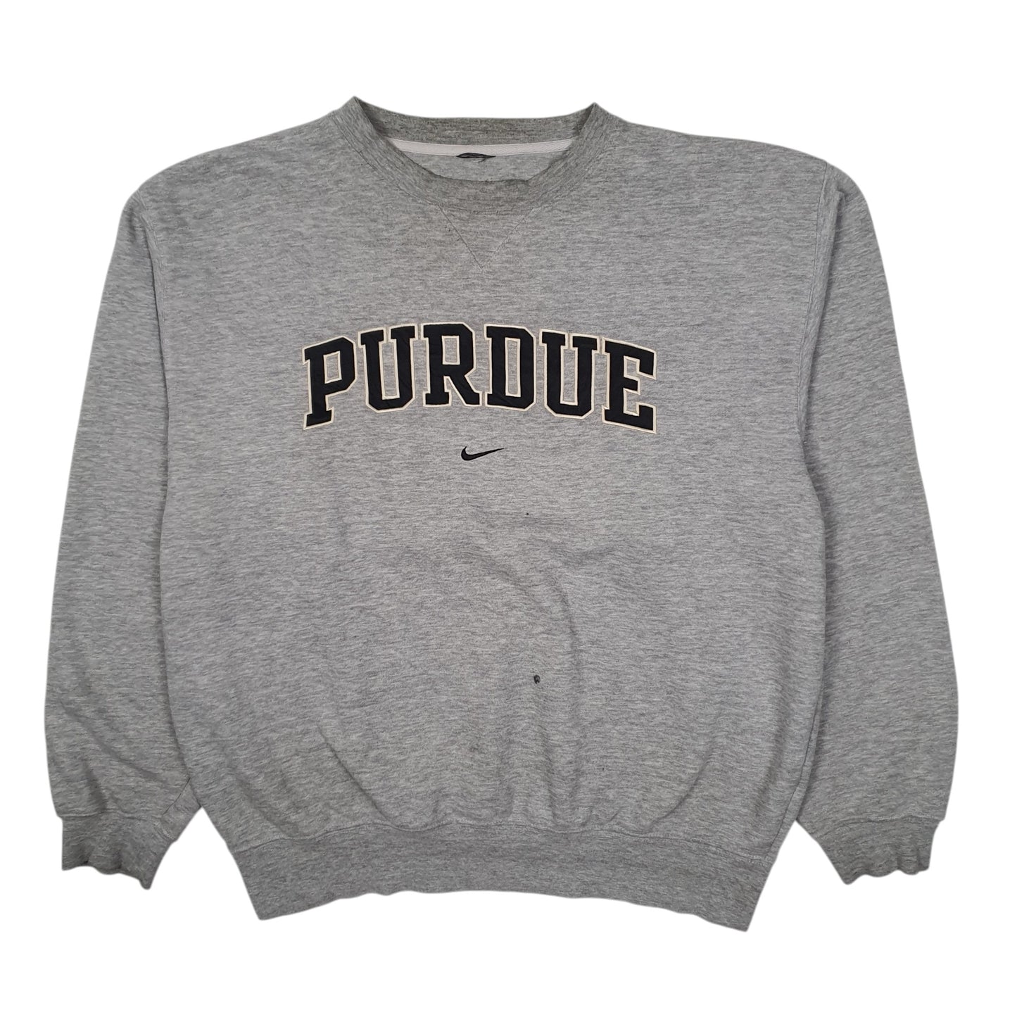Mens Grey Nike Team Vintage 2000s Purdue Crewneck Jumper
