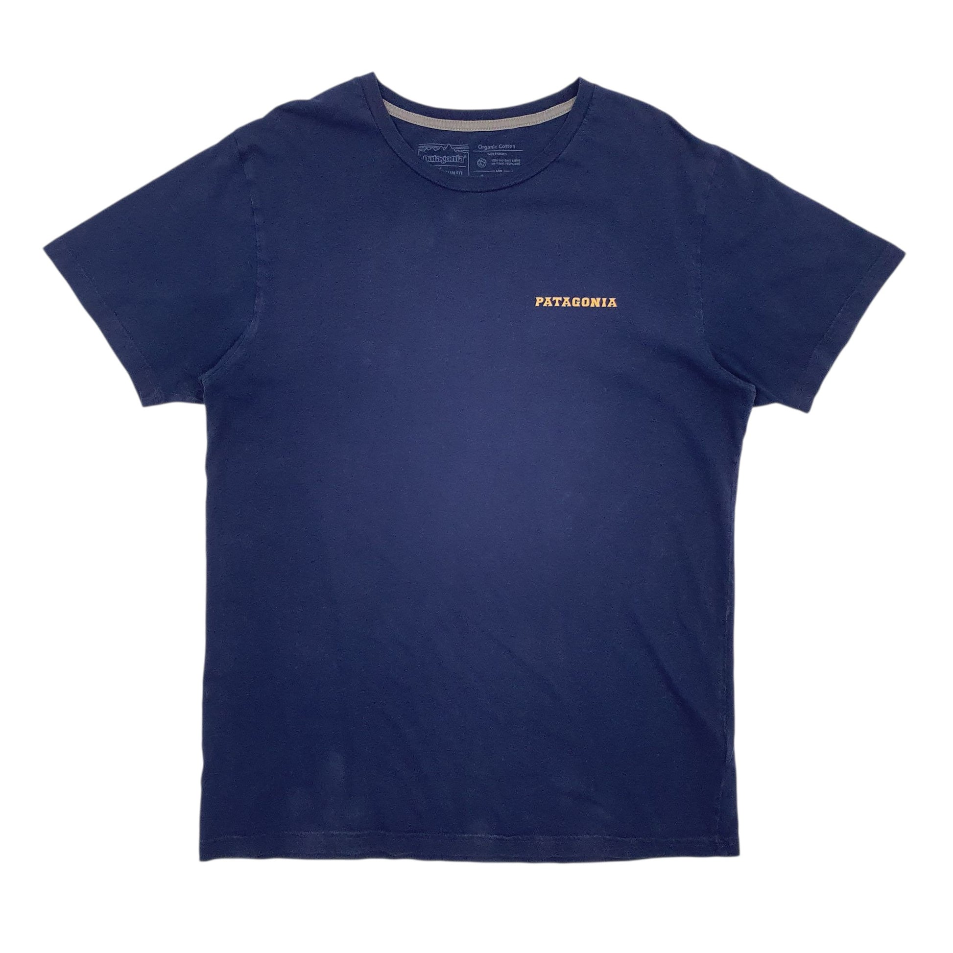 Mens Navy Patagonia Slim Fit Short Sleeve T Shirt