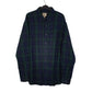 Mens Navy L.L.Bean Thick Flannel Plaid Long Sleeve Shirt