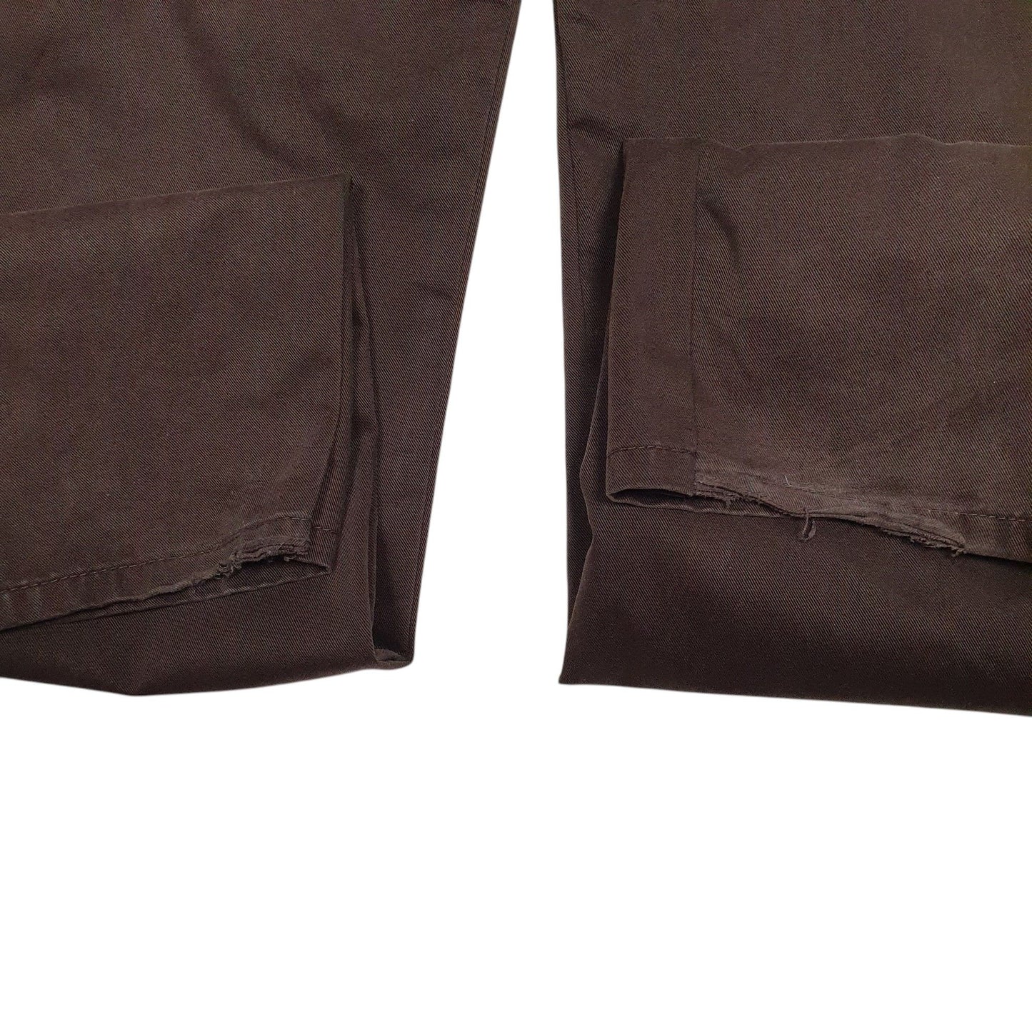 Mens Brown Carhartt Trousers altered to slim fit. Minor damage to back of hems. Tags very worn down, tagged W33 but measure W36.  Trousers