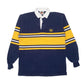 Mens Navy Barbarian Rugby Long Sleeve Polo Shirt