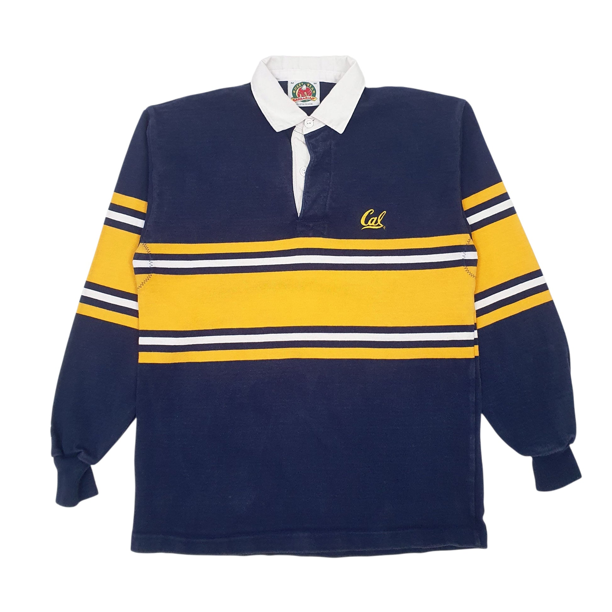 Mens Navy Barbarian Rugby Long Sleeve Polo Shirt