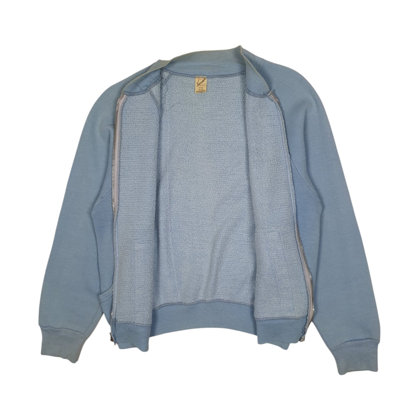 Mens Blue Sportswear Vintage 1960s Pocono Gardens Full Zip Jumper