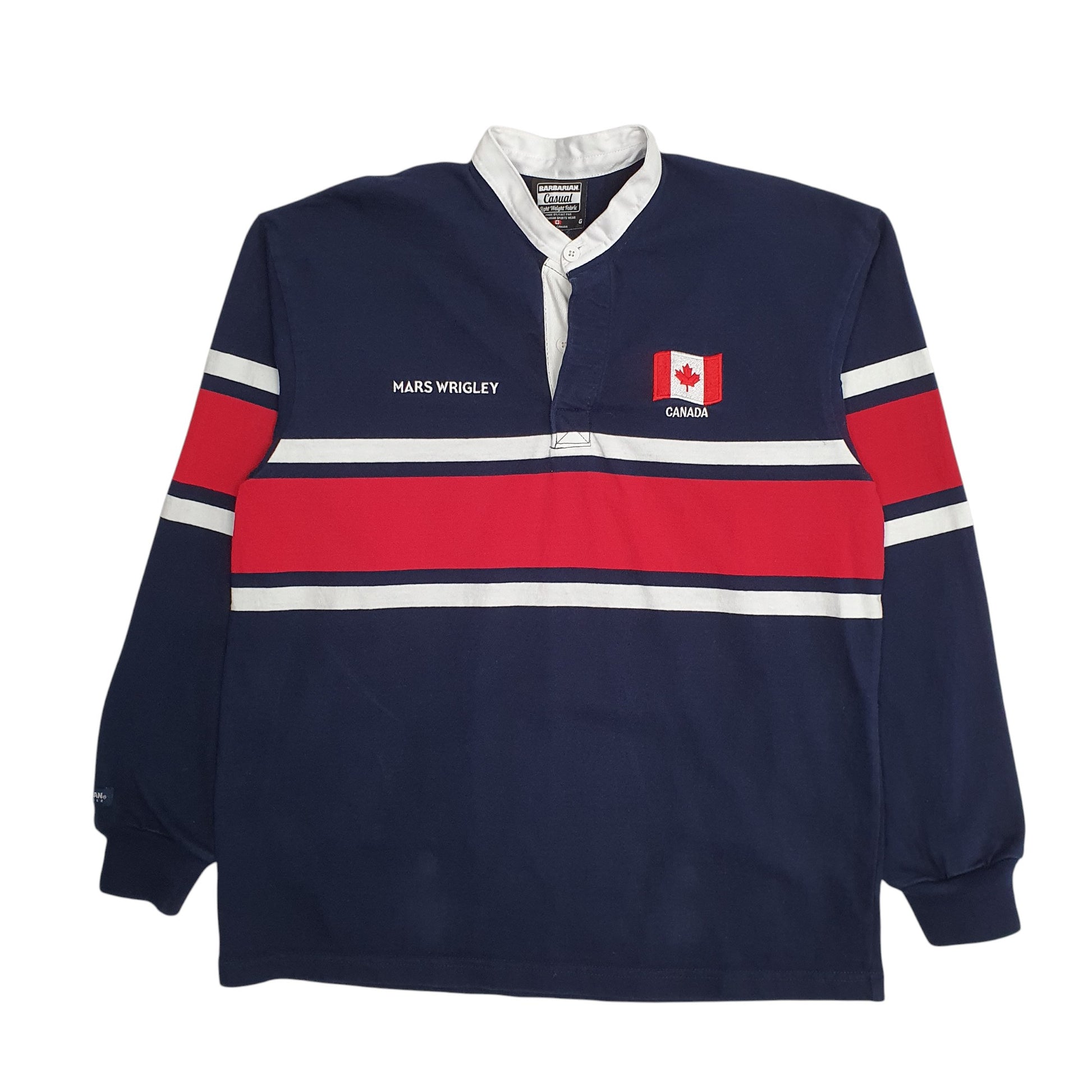 Mens Navy Barbarian Canada Rugby Long Sleeve Polo Shirt