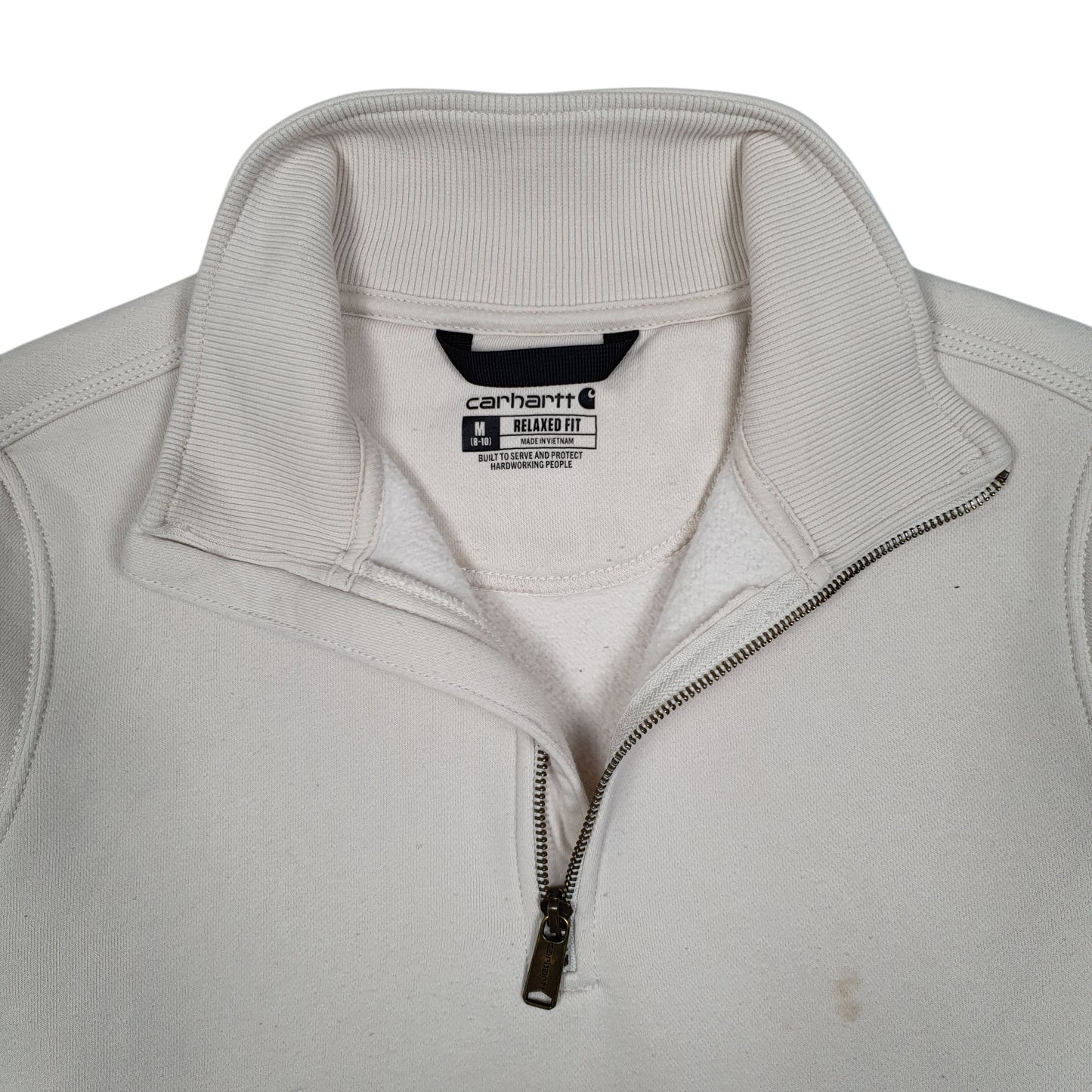 Womens White Carhartt  Quarter Zip Jumper