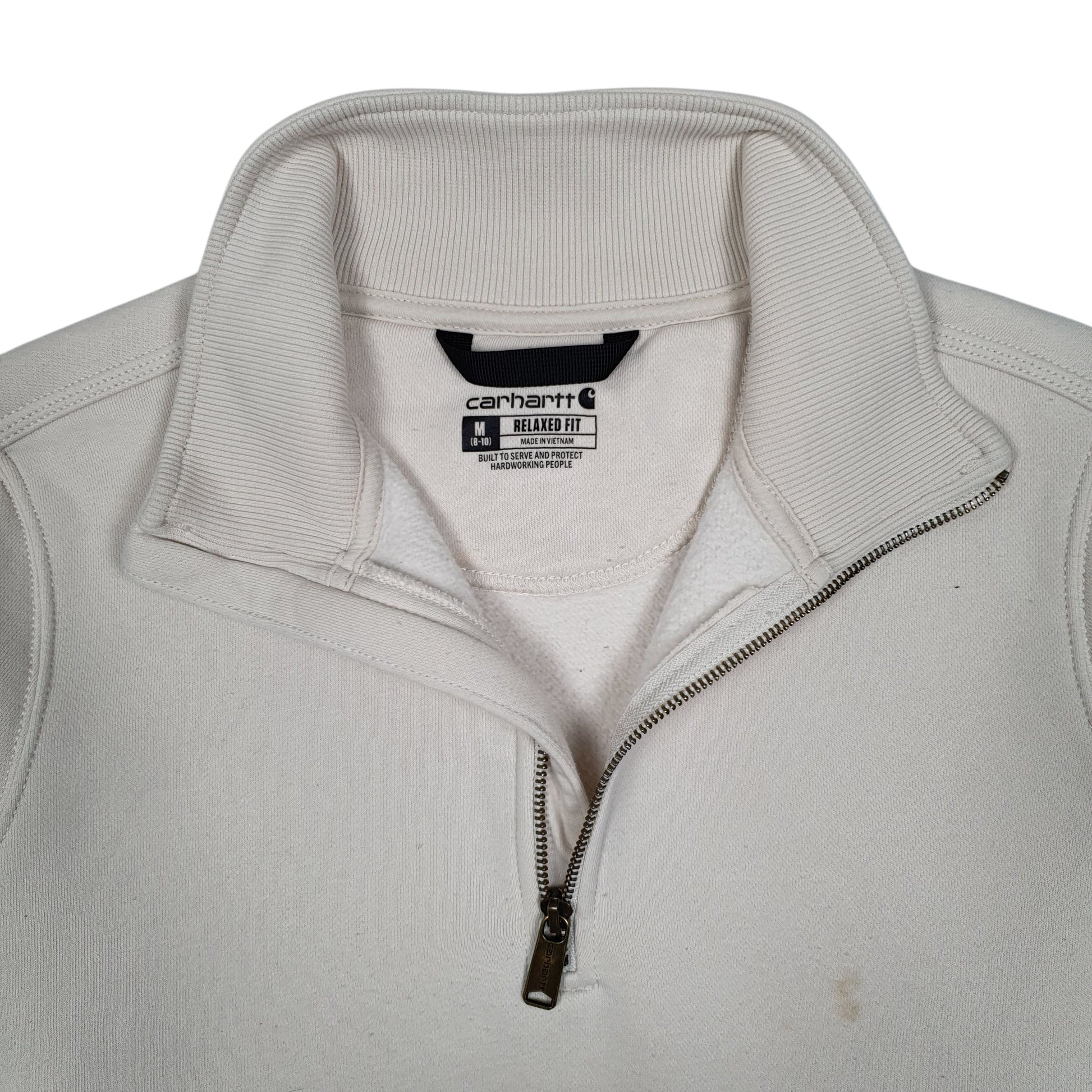 Womens White Carhartt  Quarter Zip Jumper