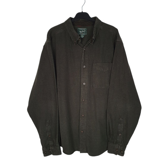Mens Green Woolrich Thick Chamois Long Sleeve Shirt