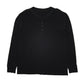 Mens Black Unbranded Henley Long Sleeve T Shirt