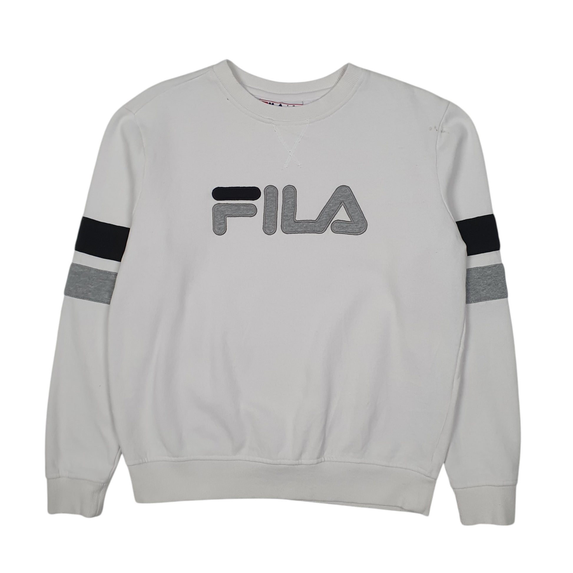 Womens White Fila  Crewneck Jumper