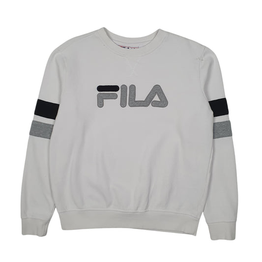 Womens White Fila  Crewneck Jumper