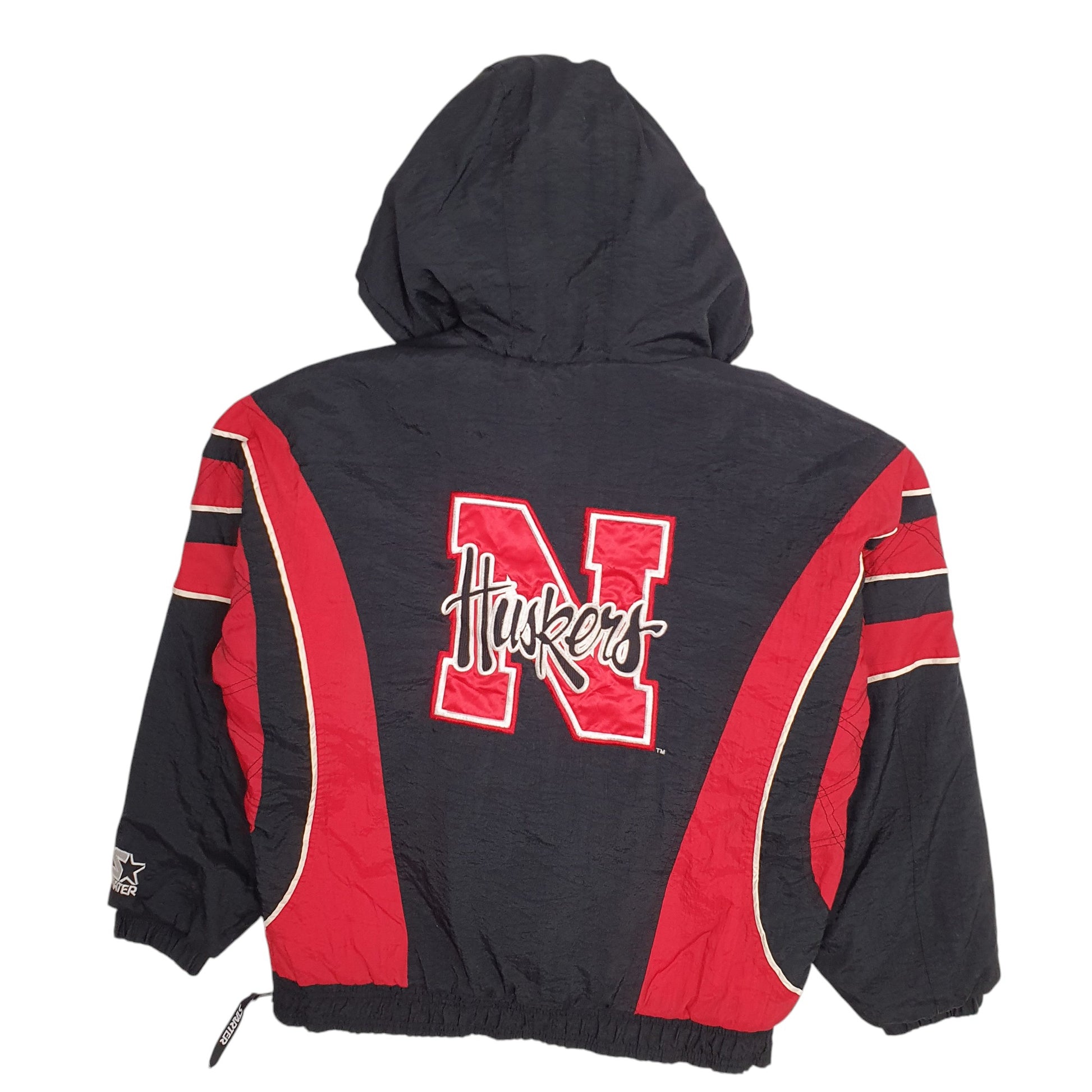 Mens Black Starter Nebraska Huskies  Coat