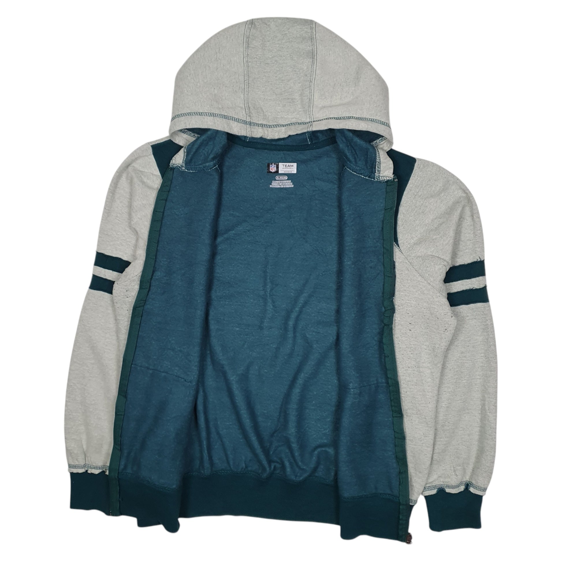 Womens Green NFL Philadelphia Eagles Hoodie Full Zip Jumper