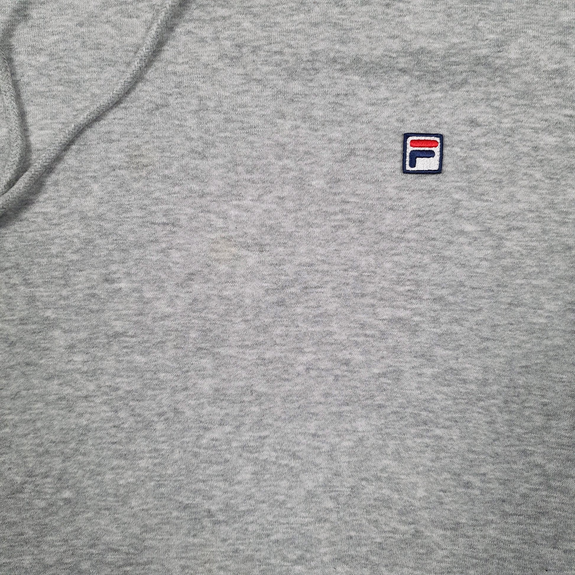Mens Grey Fila  Hoodie Jumper