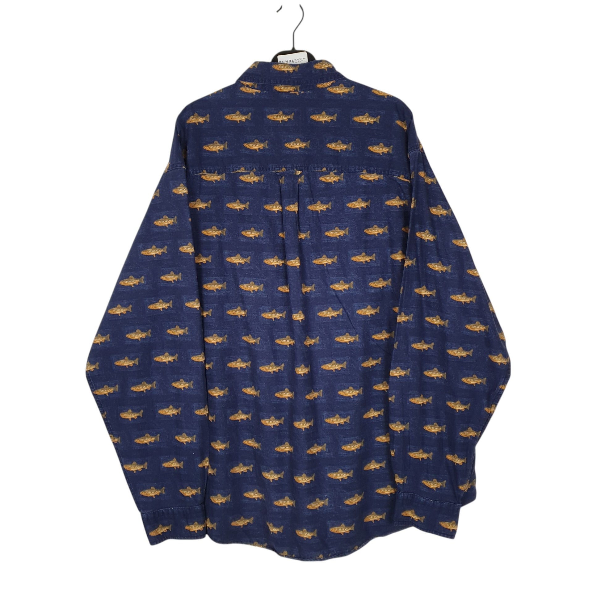 Mens Navy Woolrich Nature Fish  Shirt