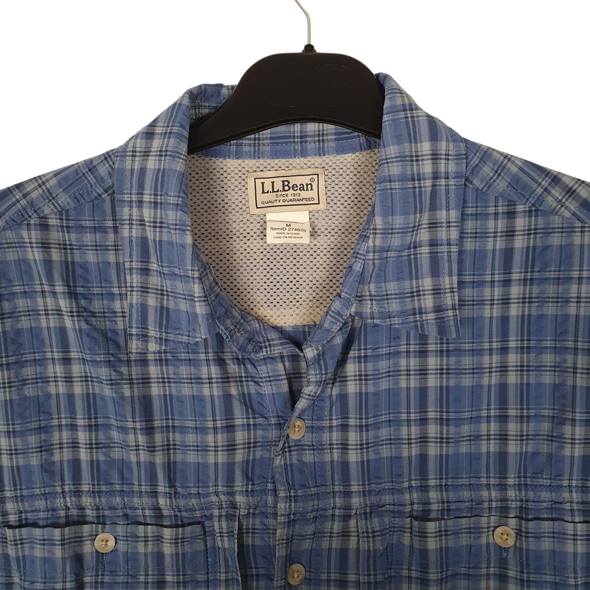 Mens Blue L.L.Bean Walking Hiking  Shirt