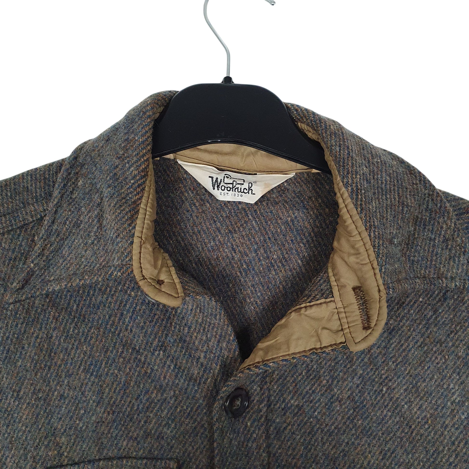 Mens Grey Woolrich Vintage 1980s Thick  Shirt