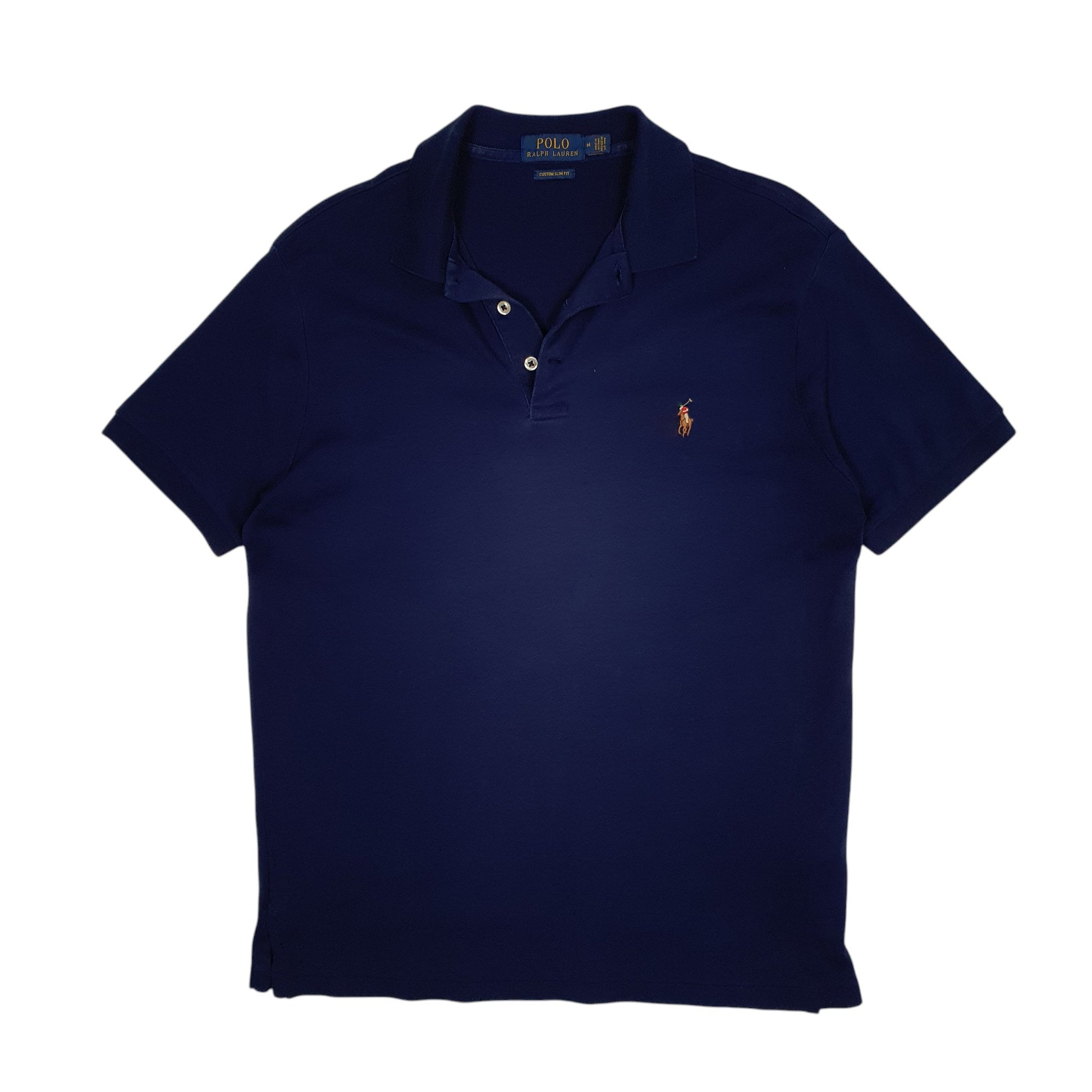 Mens Navy Polo Ralph Lauren Custom Slim Fit Short Sleeve Polo Shirt