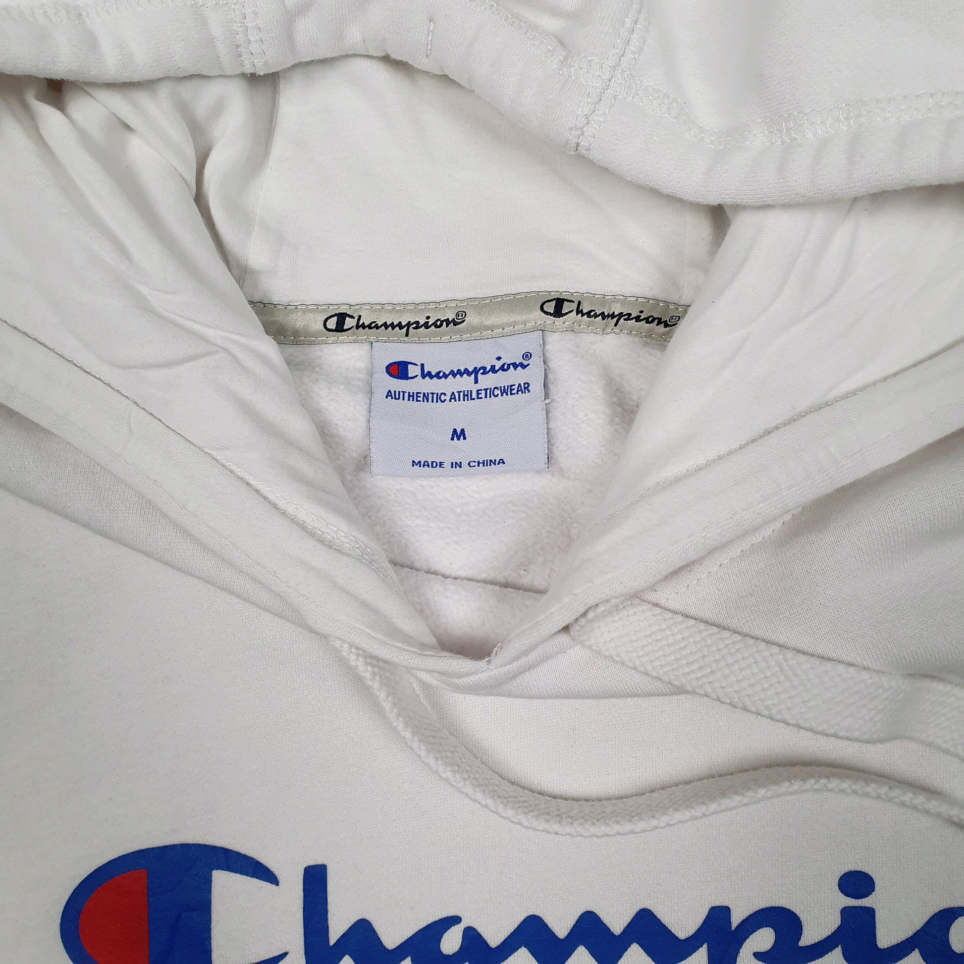 Mens White Champion  Hoodie Jumper