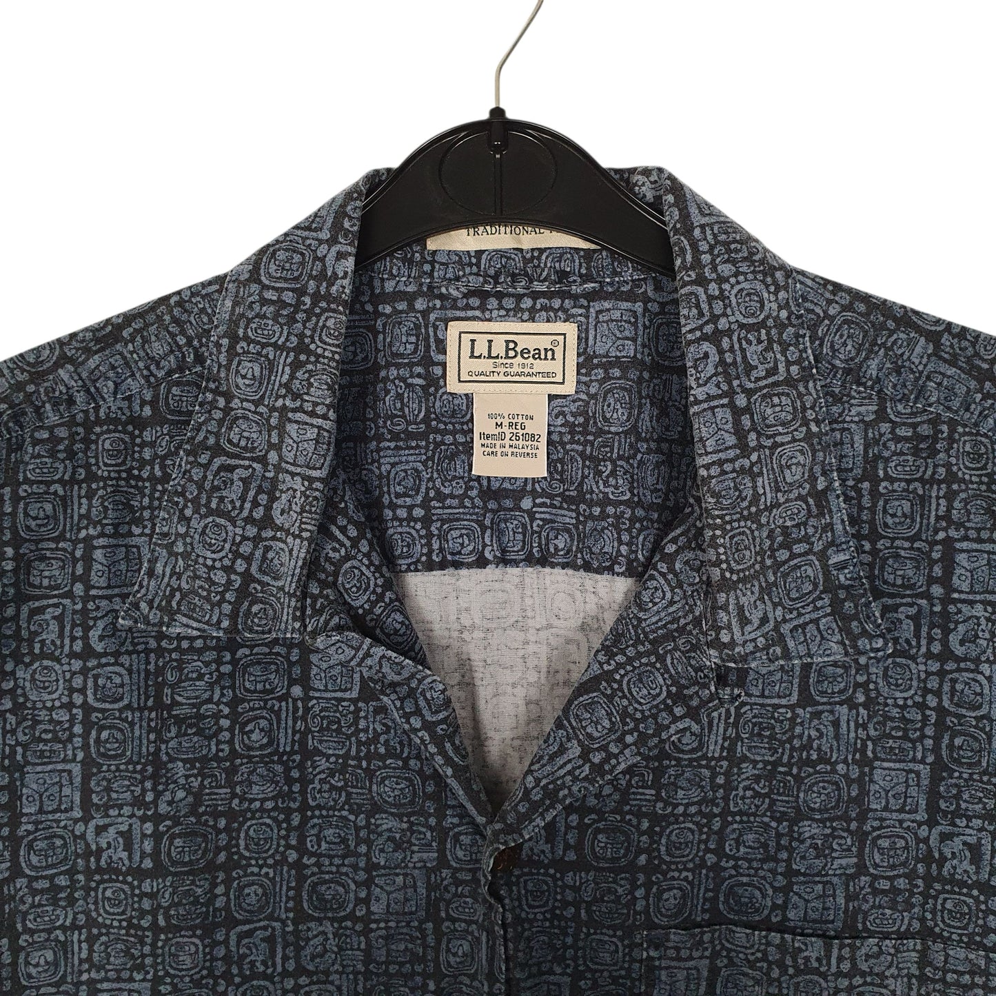 Mens Navy L.L.Bean Paisley  Shirt