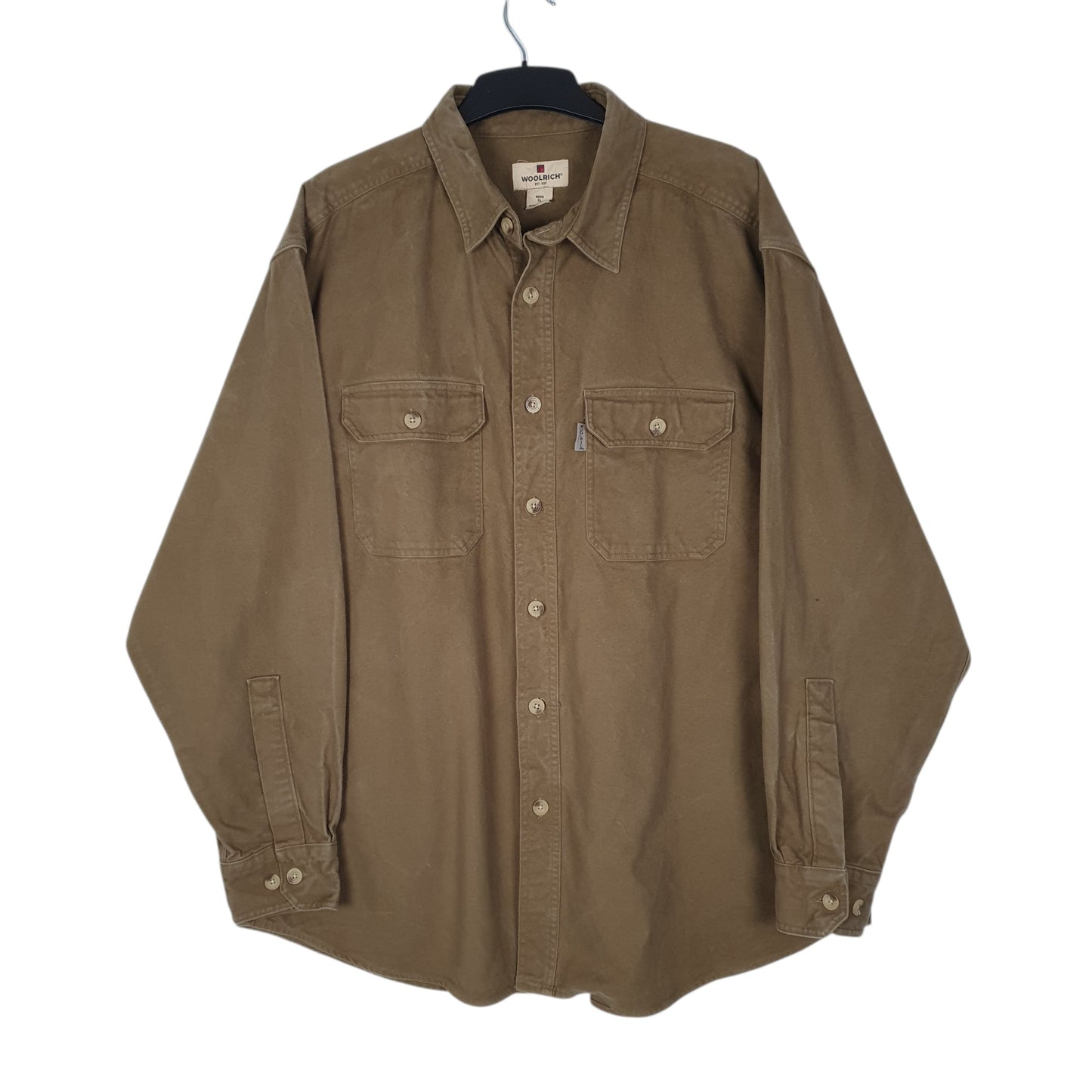 Mens Brown Woolrich Heavy Long Sleeve Shirt