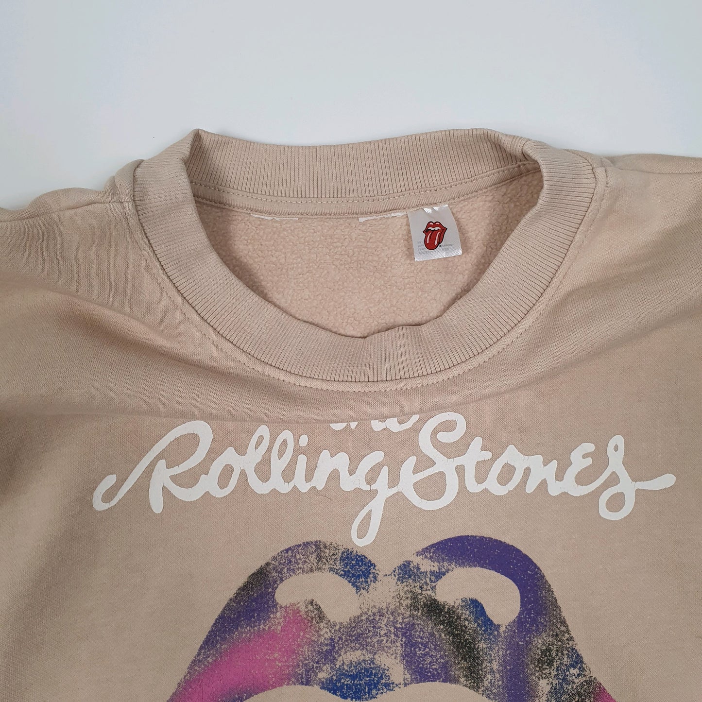 Mens Beige H&M Rolling Stones Crewneck Jumper