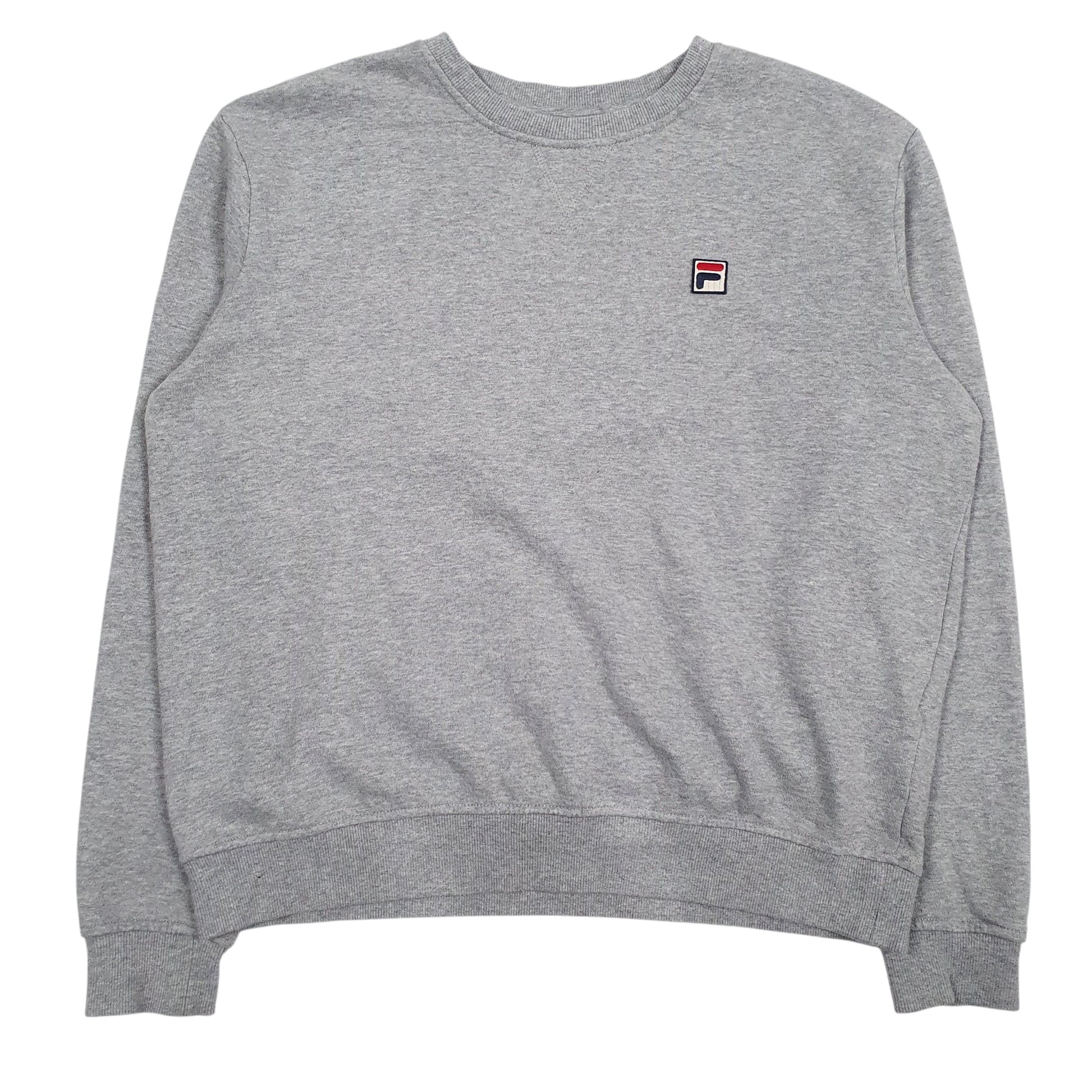 Mens Grey Fila  Crewneck Jumper