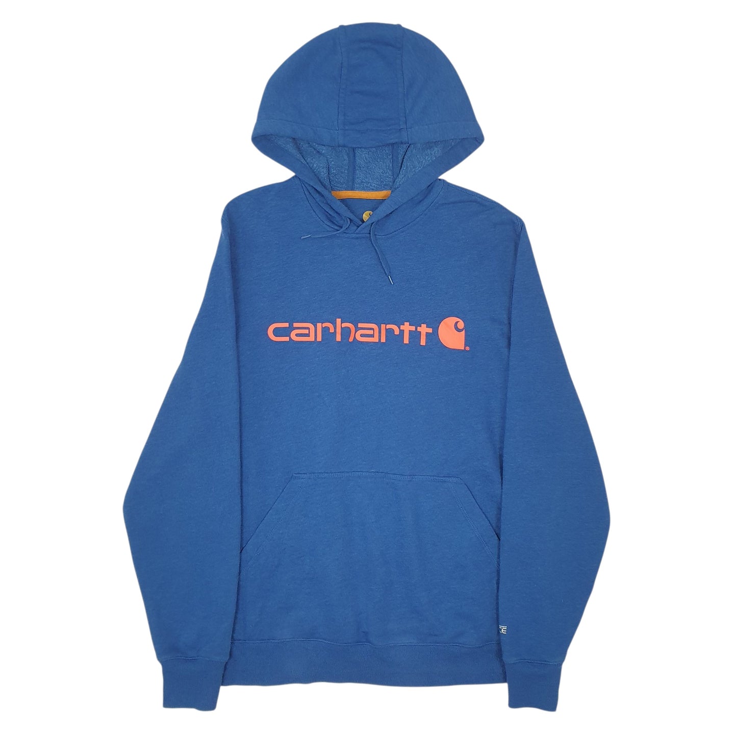 Mens Blue Carhartt Spellout Relaxed Fit Hoodie Jumper