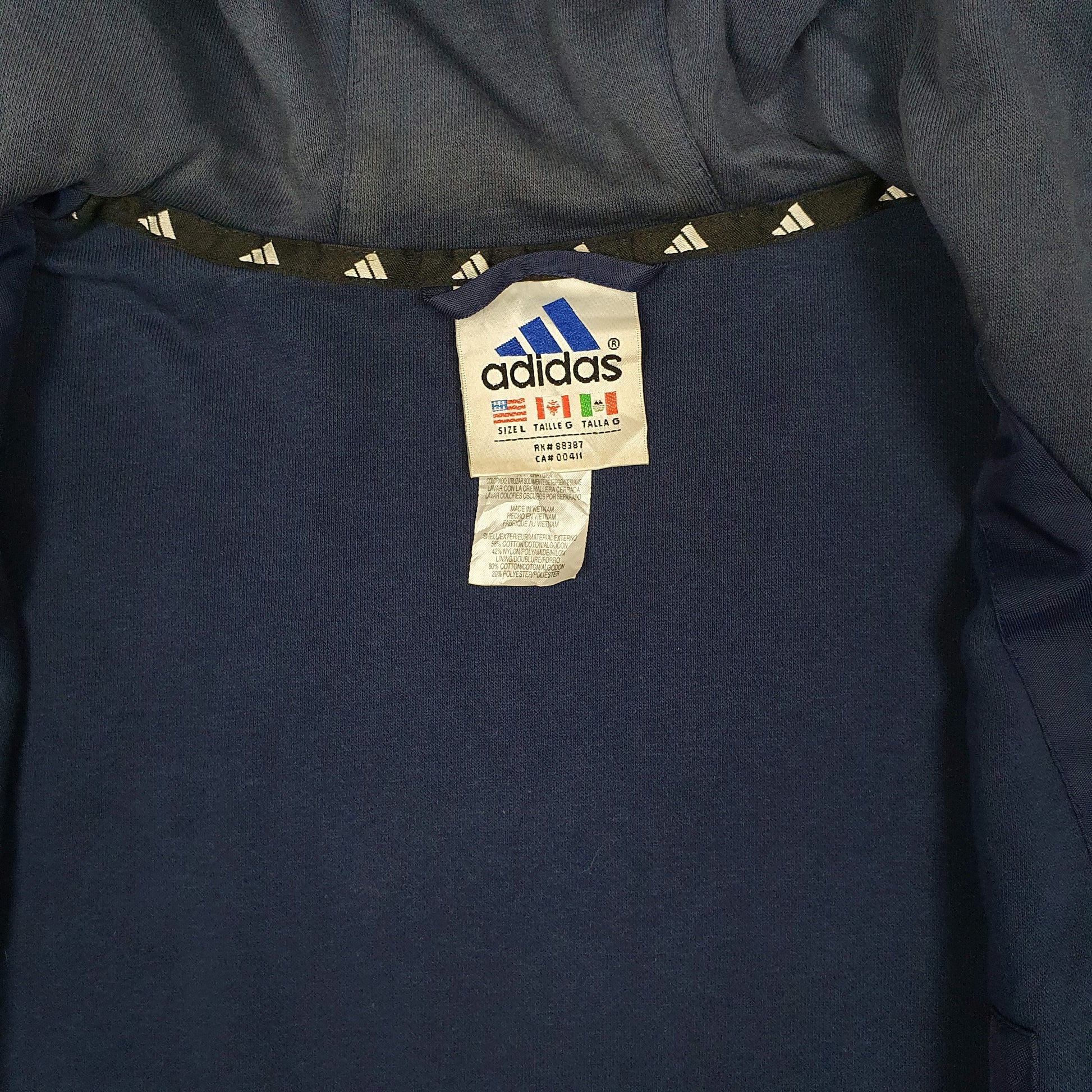 Mens Navy Adidas Vintage 90s Windbreaker  Coat