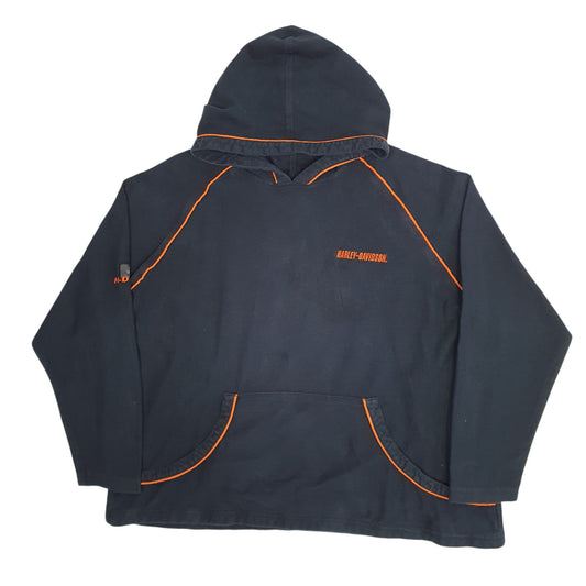 Womens Navy Harley Davidson Motorcycles Vintage 90s Made In USA Hoodie Jumper