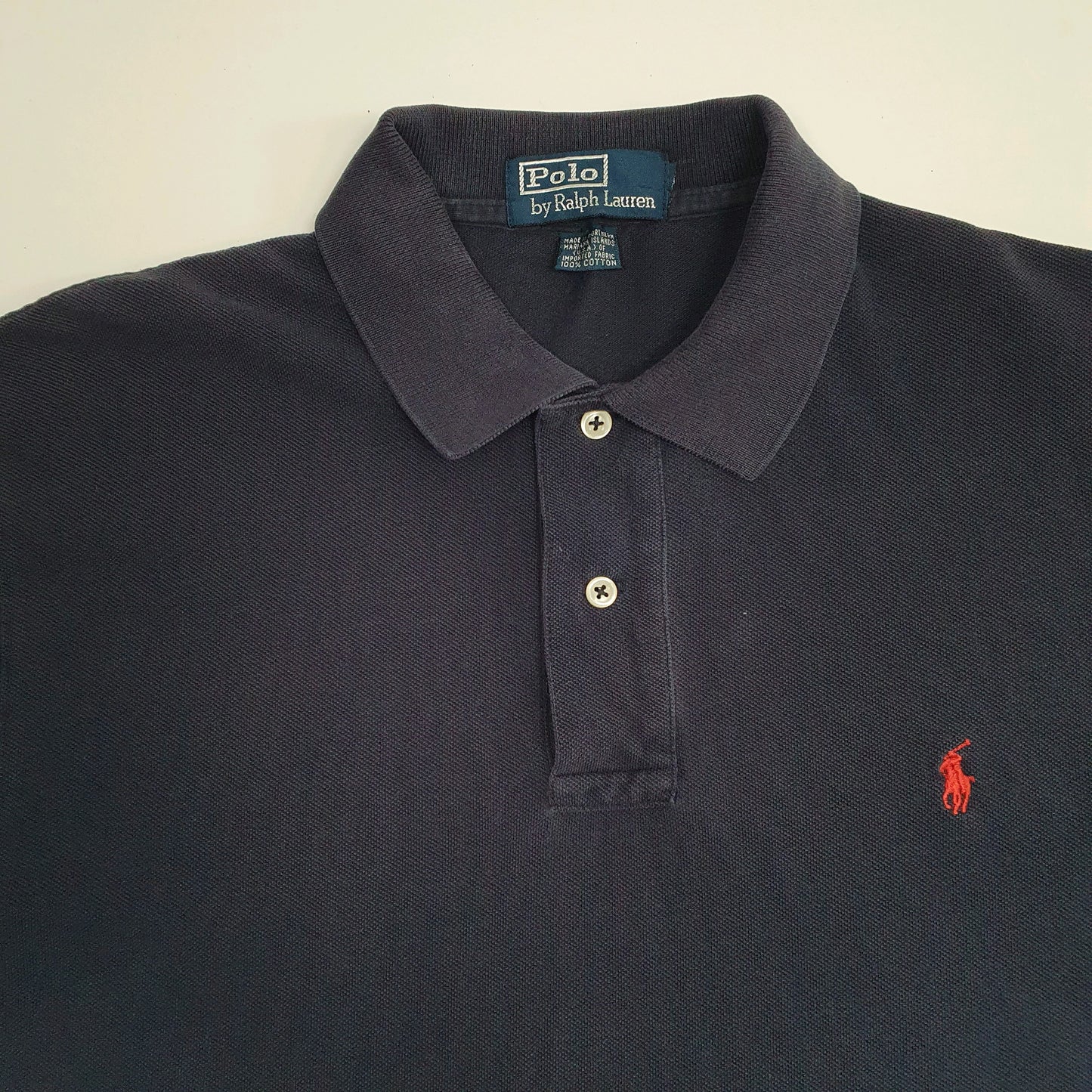 Mens Navy Polo Ralph Lauren Vintage 90s  Polo Shirt